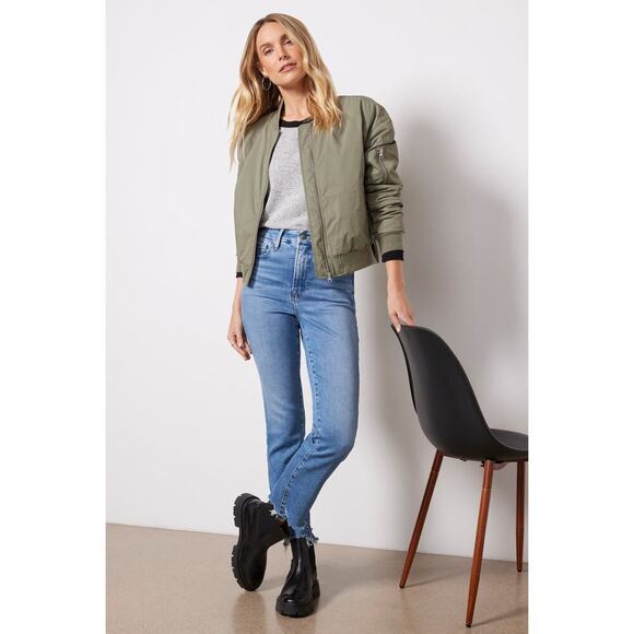Evereve Flight Bomber Jacket Womens XS in Olive Green - Picture 8 of 13